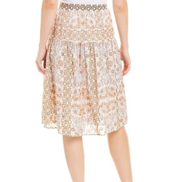 Tory Burch Adrian Silk Blend Skirt Sz 2 - Picture 3 of 13